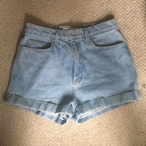American Apparel High Waisted Denim Shorts